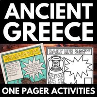 40 Different One Pager Activities are included in this Ancient Greece Unit. These One Pagers are image and text filled templates that allow students to take the key points from what they have learned about the Ancient Greeks and highlight them on a single sheet of paper. Perfect for you upcoming An...