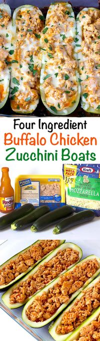 Buffalo Chicken Zucchini Boats