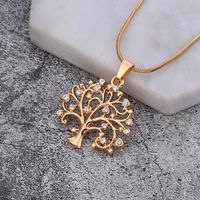 The Tree of Life is a symbol of the connection between heaven, earth, and the underworld. This necklace is made of high-quality copper alloy and Czech crystals that complement each other beautifully. Copper Alloy + Czech Crystal Pendant Size:2*2.5cm Chain Length:43+5cm