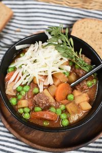 Slow Cooker Beef Stew is one of those recipes where you throw everything in the slow cooker and let the magic happen! It has plenty of vegetable and beef! www.littledairyontheprairie.com #beef #stew #cubesteak #vegetables #soup #beefstew #vegetablestew #slowcookerstew #crockpotstew #slowcookerrecipes #easydinnerrecipes #meat #soup #meatandpotatoes