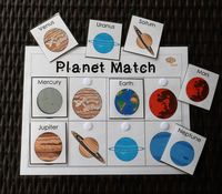 Planet Matching Activity!  Match the Pictures and Learn the Names of Planets. Planets are also presented in Order from the Sun (when read left to right, top to bottom) Includes 1 PDF Containing: Mat with 8 Planets 8 Labeled Planet Cards  Planets of the Solar System: Mercury, Venus, Earth, Mars, Jupiter, Saturn, Uranus, Neptune **How do I remember the order of the planets??? My Very Educated Mother Just Served Us Nachos (a slight variation of the one I learned when we had 9 planets) Have Fun!! Co