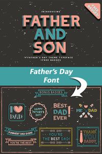 Father and Son is a display font inspired by Father’s day. Slab and bold character make this typeface legible as a title and also good for quotes, badges and tagline.