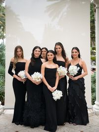 Embrace the beauty of individuality with mismatched bridesmaid dresses!  #blackbridesmaiddress #bridesmaids #bridesmaiddress