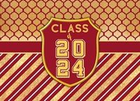 Class of 2024: Red and Gold Graduation Sign In Memory Book