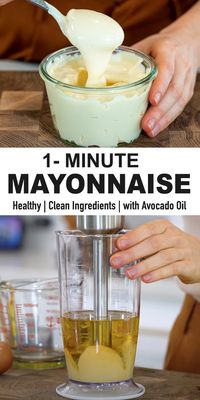 This homemade mayonnaise recipe is not only healthy with clean ingredients, but it can be whipped up in one minute or less. Step by step instructions! #mayonnaise #homemademayonnaise #saladdressings