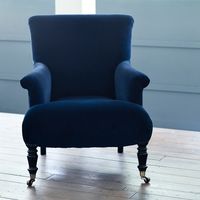 Finley Velvet Armchair, Midnight Blue