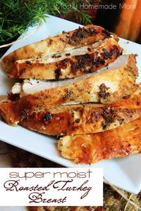 Super Moist Roast Turkey Breast - Seasoned with garlic, celery salt, thyme, basil and onion, this turkey is packed with flavor, the perfect weekend dinner with TONS of leftovers for lunch!