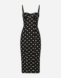 Dolce & Gabbana Marquisette sheath dress with polka-dot print and corset details