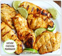 Kickin' Chicken Marinade - Only 4 ingredients, Frank's RedHot, Olive Oil, Lime Juice and Garlic!  So simple.  So Good.