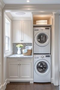 29 Stacked Laundry Room Ideas for Maximizing Your Space and Efficiency 27