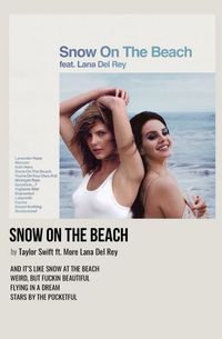 minimal polaroid song poster for snow on the beach by taylor swift ft lana del rey