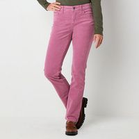 This pair of St. John's Bay Secretly Slender women's corduroy straight-leg jeans are the perfect pair to add to your fall wardrobe. Made from soft stretch-cotton, this mid-rise pair has 5-pocket tailoring and a button-zip fly. Wear them with a plaid shirt or turtleneck sweater. Front Style: Flat FrontFeatures: EssentialsClosure Type: Button & ZipperFit: Regular FitPockets: 2 Back Patch Pocket, 1 Front Coin Pocket, 2 Front Slip PocketsRise: Mid RiseFiber Content: 98% Cotton, 2% SpandexInseam: 31