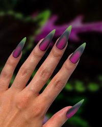 Coleus - Forest Green, Magenta, and Fern Green Matte Ombre Nail A study of the more colorful varieties of the coleus plant. Designed by Jas (@jasgotbars) Choose your preferred nail shape and length! Order Details CUSTOM SIZED. 7-15 day lead time (from the time we receive customer sizes). Lead times can vary due to seasonal traffic and shipping delays. New clients will receive a free sizing kit in advance of production. Sizes stay on file for all future orders. We will not begin creating your set