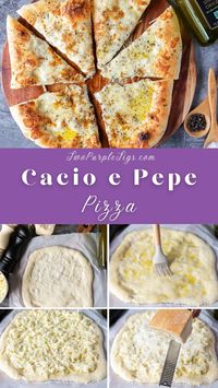 Cacio e Pepe Pizza is as simple as the name suggests, a cheese and black pepper pizza. What a phenomenal combo! Pecorino cheese and black pepper, along with olive oil are the base flavors for this pizza recipe.