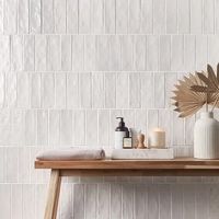 Montauk Gin 2x8 Ceramic Wall Tile - White, Satin | TileBar.com