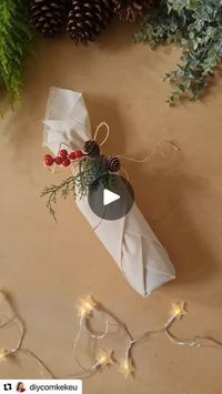 9.8K views · 738 reactions | #Repost @diycomkekeu 
・・・
Embale garrafas para presentear assim🌲🎅🎁 #facavocemesmo #mesaposta #diydecor #merrychristmas #natal2024 | ATACADO de Mesa posta 🍽