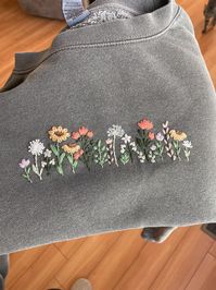 Digital Wildflower Fields Stick & Stitch Embroidery, Hand Embroidery Supplies, Floral Embroidery for Shirts and Sweatshirts, DIY - Etsy