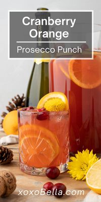 Cranberry orange prosecco punch is a fun Fall or Thanksgiving cocktail. The orange and cranberry flavours make it festive and fruity, while the prosecco gives it a wonderful amount of fizz. Thanksgiving punch is a great festive drink to serve to guests or you could simply make a pitcher to enjoy over the Thanksgiving period. Cranberry orange prosecco punch is perfect as a fall or Thanksgiving cocktail. The holiday punch is a festive drink which looks pretty and tastes delicious.