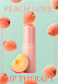 Peach lip balm poster design. by Isbah noor