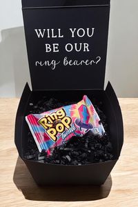 Only fitting that the man with the ring gets a ring! Propose to your ring bearer with the sweetest treat!