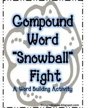 Compound Word Snowball Fight activity -- free printable {First Grade Wow}