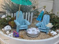 beach scene fairy gardens | Day at the beach ensemble by gardenflowers1 on Etsy, $34.00