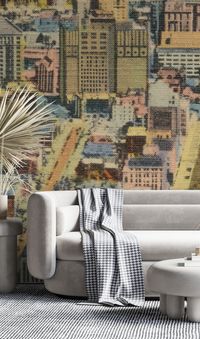 Michigan Avenue - Screenprint premium wallpaper mural | Wallism | A creative revolution for walls