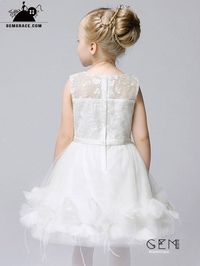 Fairy White Applique Short Tulle Flower Girl Dress #EFS37 at GemGrace. #FlowerGirlDresses Shop now to get $10 off. Pro custom-made service for wedding dress, formal dress. View Flower Girl Dresses,First Communion Dresses,White Flower Girl Dresses,Tulle Flower Girl Dresses for more ideas. Click to shop now!