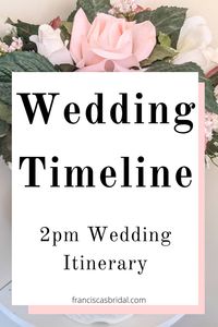 From getting dressed to saying “I Do” under the warm afternoon sunlight, I have got you covered with a 2pm wedding itinerary timeline that will help you to easily plan how you want each hour of your wedding day to go!! | Wedding planning checklist | Wedding planning timeline | Wedding planning tips | Wedding timeline | Planning a wedding | Wedding planner checklist | Wedding timeline checklist | Wedding itinerary | Wedding itinerary ideas | 2pm wedding itinerary | Wedding day itinerary |