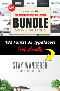 You can use these Sans Serif Fonts in creating brand identities, web design, menus, headings, invitations, creative branding, apparels, packaging, posters, logos, and much more. These individual fonts are worth more than $500. Get all of our 35 typefaces including 182 fonts for just $20, saving you 97%! This is a massive offer so grab yours today. #sansserif #fonts #bundles #branding #posters #logos #designs #ads