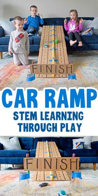 Car Ramp: an easy STEM activity for kids - Busy Toddler