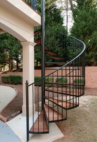 Sometimes overlooked, well-designed and crafted outdoor spiral staircases can integrate beautifully with your home and deck to create a professional look. In particular, exterior spiral stairs can complement the landscaping features in your yard. If you live in north metro Atlanta, consider the elegance a custom, exterior spiral staircase will lend to your back deck or porch.