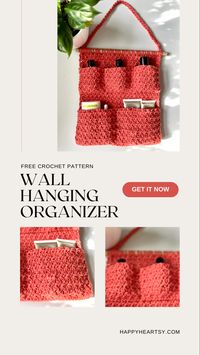 This wall hanging organizer crochet pattern is very easy and perfect for all beginners. It’s made in one stitch only and it also comes with a YouTube video tutorial with step by step. Go check the link for more info.