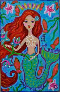 Whimsical Folk art Mermaid by Terri Petersen