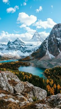 Mountain Landscape - Sunburst Lake and Mount Assiniboine, Rocky Mountains in British Columbia, Canada. - photographer Victo Raerden