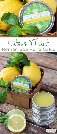 This homemade hand salve is an excellent moisturizer for dry skin, hands and feet. The citrus mint fragrance smells amazing. You can make your own for a fraction of what you would pay at bath and body stores. Click for the easy recipe and step-by-step ins