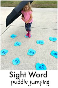 Get outdoors this spring (or stay inside if it's really raining) to practice reading with this fun gross motor sight word game.