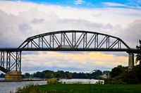 Peace Bridge over Lake Erie and Niagara River between USA and Canada - Buffalo NY by mbell1975, via Flickr