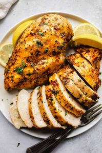 This foolproof recipe makes flavorful and tender air fryer chicken breasts every time, seasoned with herbs and spices. // boneless // recipes easy // healthy // keto