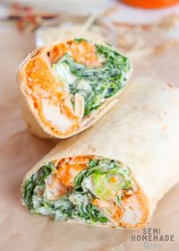 Buffalo Chicken Caesar Salad Wraps