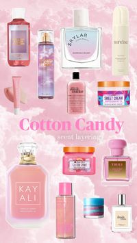 Scent layering | perfumes | scent combos | cotton candy | aesthetic | hygiene | perfumetok | pink aesthetic | kayali perfume | vs pink | tree hut scrub | Summer Fridays |  Laneige | Philosophy | Ulta | Sephora | fragrance | Skylar perfume | Bath and Body Works | perfume layering