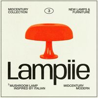 mid century modern design lamp poster