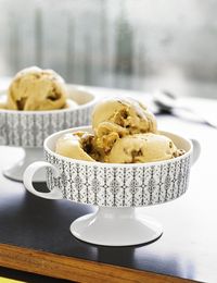 Peanut butter and salted caramel ice cream This luxurious frozen pud combines two of the trendiest new flavours on dessert menus: smooth peanut butter and the delicious sweet and salty combo of salted caramel.