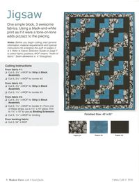 FABRIC CAFE - Modern Views with 3-Yard Quilts has instructions for 8 great lap quilts using only 3 yards of fabric! 3 sizes, Lap, Twin and King/Queen. Pages: 25 Author: Donna Robertson Publish Date: 2020 Dimensions: 11in x 0.1in x 8.5in Softcover