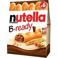 Nutella B-ready - 132g (0.29 lbs) Brand : nutella Manufacturer : Nutella - Size: 4.64 Ounce (Pack of 1) - Brand: Nutella - Weight: 132 Grams - 0.29lbs Love Nutella in a jar? Here it is, in a bar! Introducing Nutella B-ready, a crunchy wafer shell baked to perfection filled with delicious Nutella and sprinkled with puffed wheat crispies. The perfect way to bring a smile to your mid-morning break. Individually wrapped and all for less than 120 calories! Available in a single bar or pack of 6. Perf