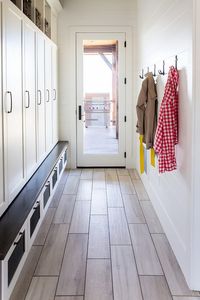 Mudroom closed cubbies. Mudroom cubbies with doors. Mudroom cubbies with door ideas. #Mudroom#cubbieswithdoors Timberidge Custom Homes