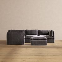 Modular Performance 4-Seater Corner Sectional + Ottoman in Cinder | Re