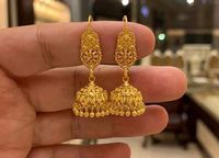 Gold Jhumka Long Earrings daily wear earrings Collection Gold Hoop