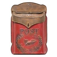 CWI Gifts Galvanized Metal Post Box Wall Mounted Mailbox Post Color: