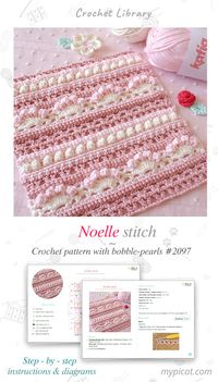 Crochet pattern with bobble-pearls #2097